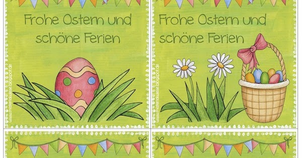 Materialwiese Grußkärtchen für die Osterferien