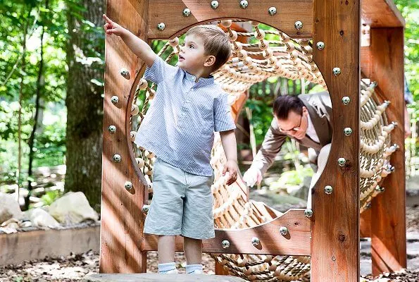 Skäralid Natural Playground in Söderåsen National Park in Skåne. Crown Princess Victoria wore Dagmar Amelia dress