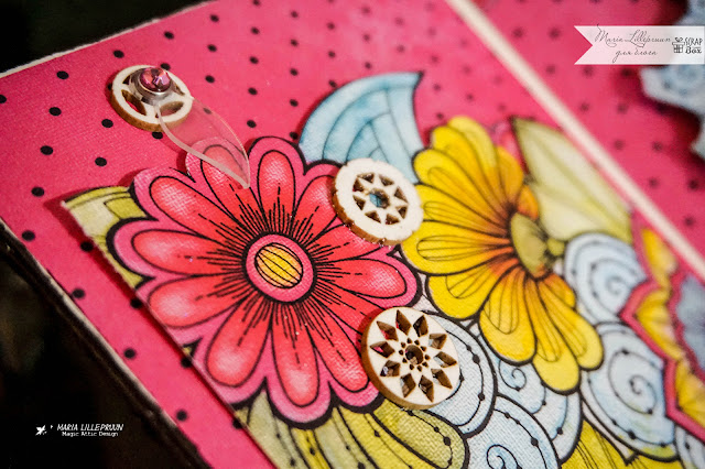 Colorful handmade mixed media photo album by Maria Lillepruun