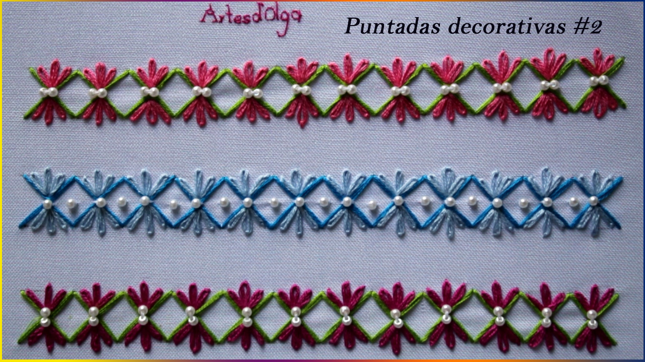 Artesd'Olga: Puntadas Decorativas | Embroidery Stitches