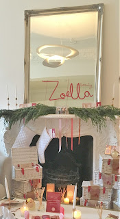 Zoella Apartment- Christmas Fireplace pamper hamper, candle, pretty, christmassy