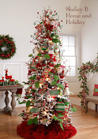 decorated Christmas tree image from the Holly and Houndstooth collection available at Shelley B Home and Holiday