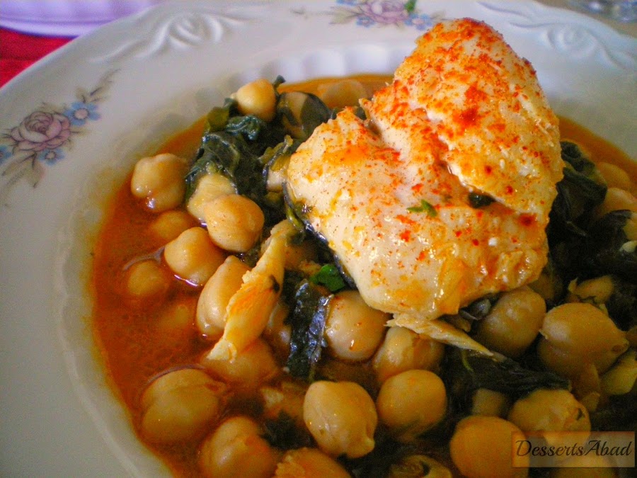 Garbanzos con bacalao y espinacas {Potaje de Vigilia} Cocina
