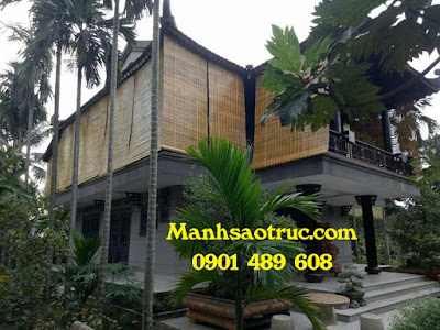 rèm tre che nắng nhà gỗ