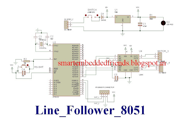 Shri Embedded Projects: Line following robotic vehicle using 8051 ...