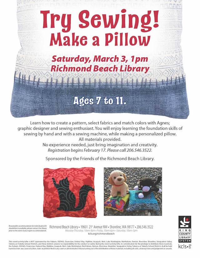 shoreline area news sewing program for kids at richmond beach can you hand out flyers at the library