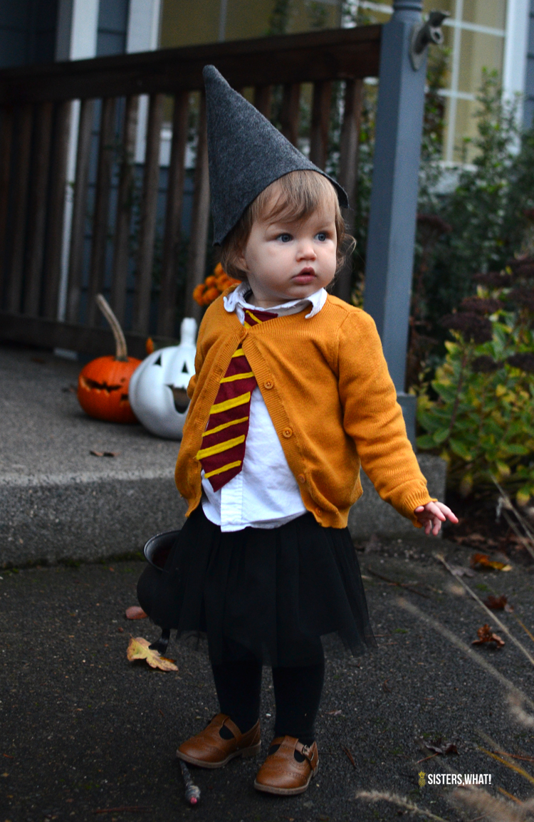 Easy DIY Little Witch Hermione Toddler Halloween Costume - Sisters, What!