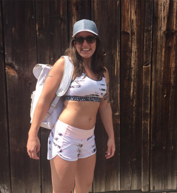 Sweaty Or Not Bra, Sunset Stripe Speed Shorts