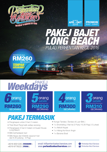 Pakej Bajet Long Beach Pulau Perhentian Kecil 2016 Pakej Perhentian Kecil 2016
