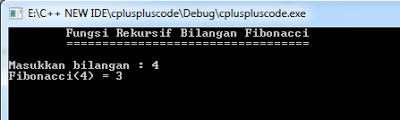 success together: program C++ rekursif deret Fibonacci