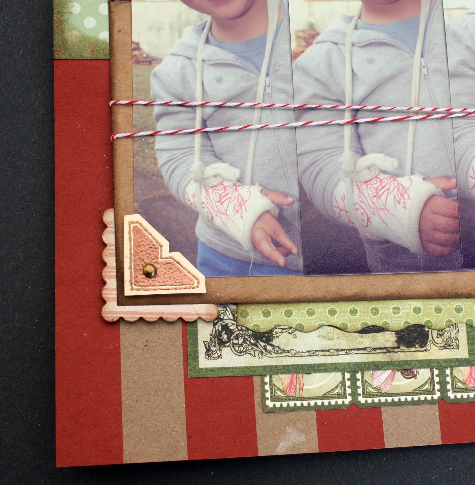 Paloma Scrapbook & Arte Layout 12x12" My First broken Arm