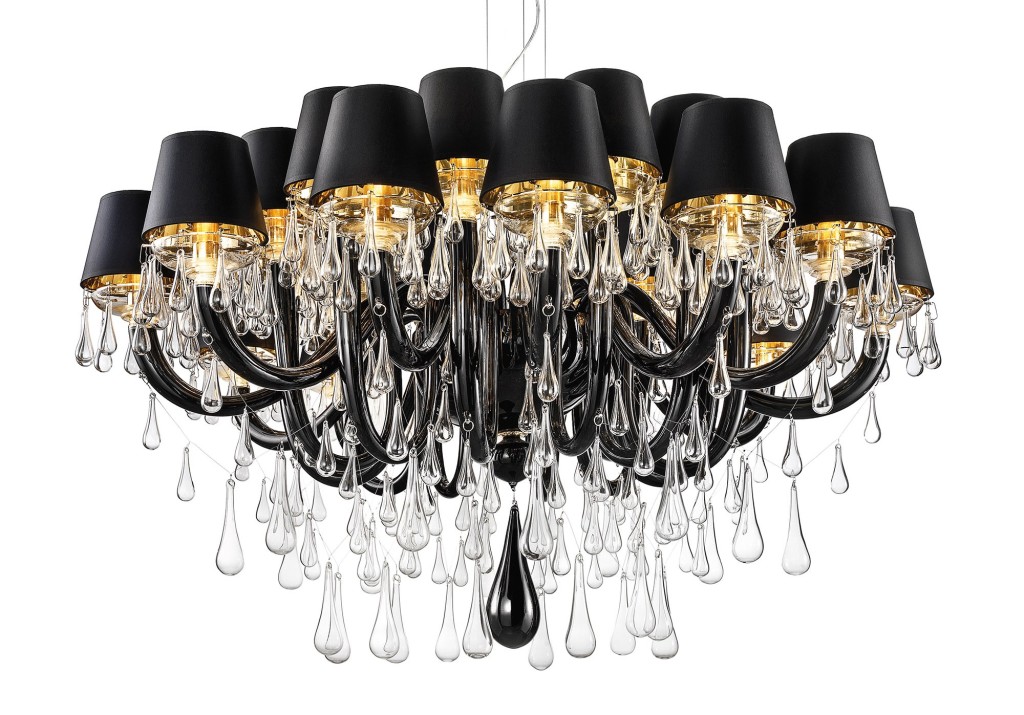Splendid Black Chandelier Made Of Crystal And Glass Material Modern Black Chandelier With Shades