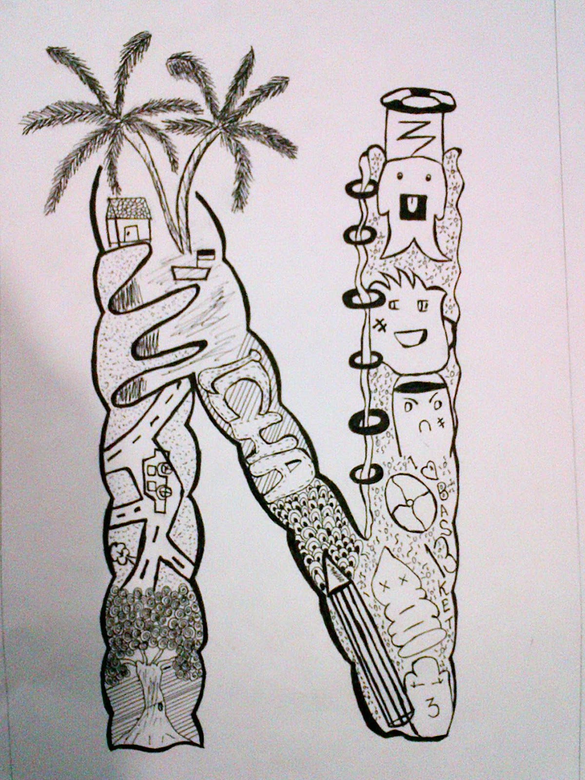 GANESHA Art MOTIF GARIS HURUF (DoodlE)