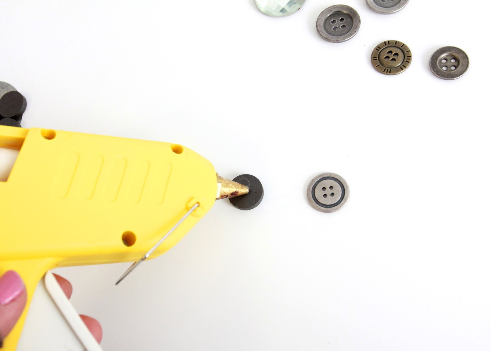 DIY Buttons and Bling Basil and Chaise