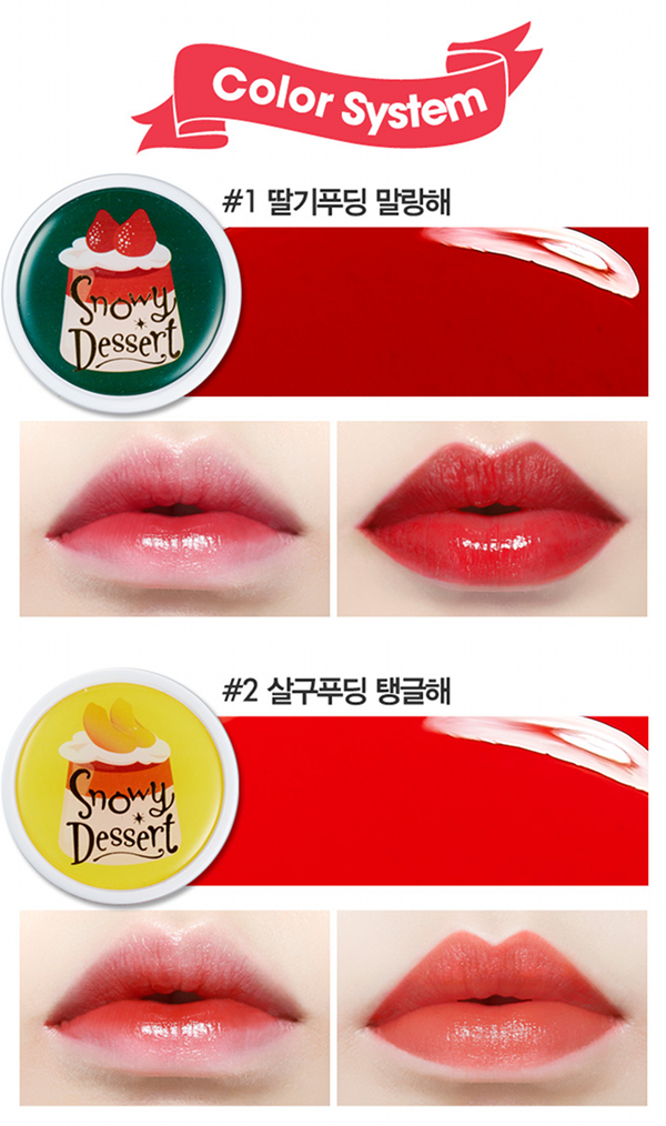 Etude House, Snow Dessert, review, korean beauty, korean makeup, play 101 pencils, swatches, pudding tint, lip tint