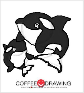 สอนเด็ก วาดตัวการ์ตูนรูปวาฬเพชฌฆาต step 30