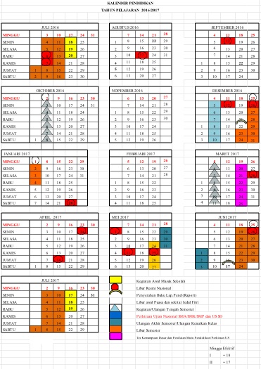 Terbaru Kalender Pendidikan Lengkap Dengan Penjelasan Komponen Dan Fungsinya Tahun Pelajaran 2016 2017 Detik Guru