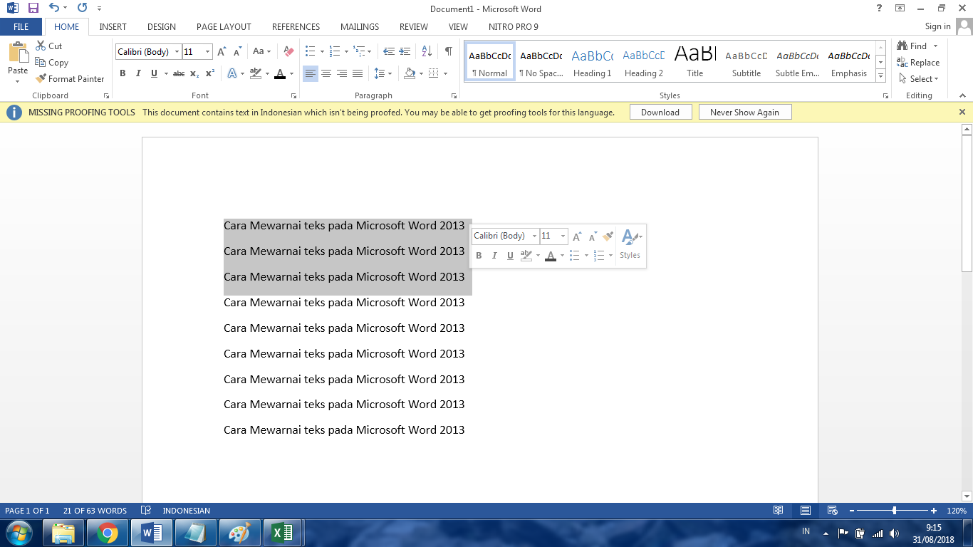 MEMBERIKAN PENOMORAN, BULLET DAN MULTILEVEL LIST MICROSOFT WORD 2013