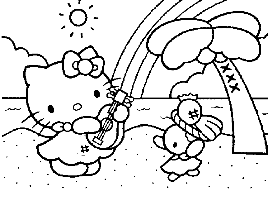 smart hello kitty coloring pages - photo #26