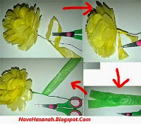 langkah membuat bunga dari kantong plastik bekas