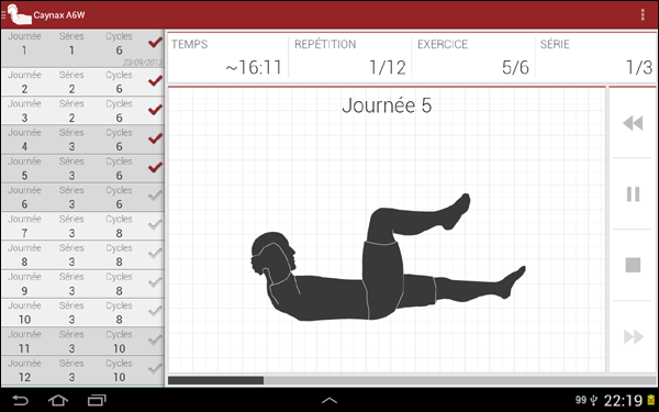 Caynax A6W , programme d'entraînement pour les abdominaux Caynax A6W , programme d'entraînement pour les abdominaux