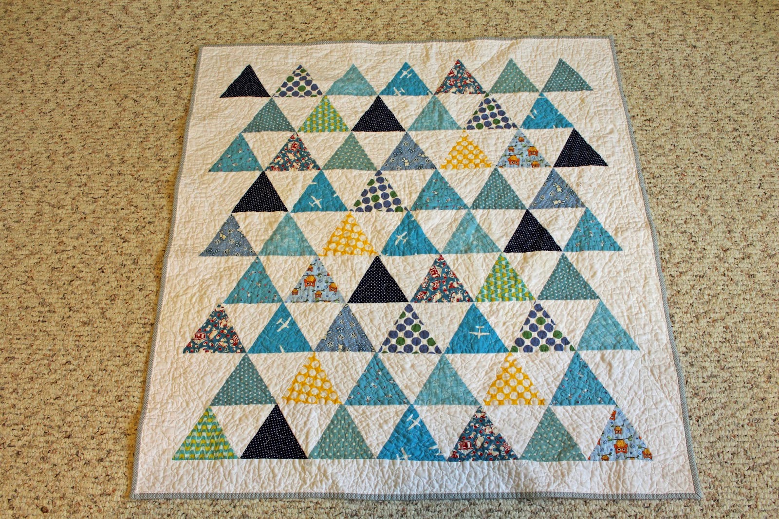 Polka Dot Quilts Little Boy Blue Baby Quilt