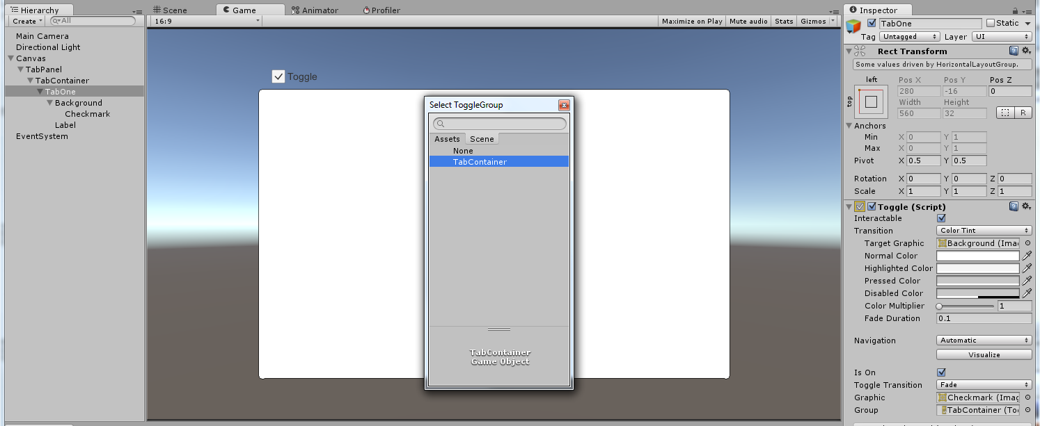 Mateodon: Unity UI: Easy Tabs (no scripting)