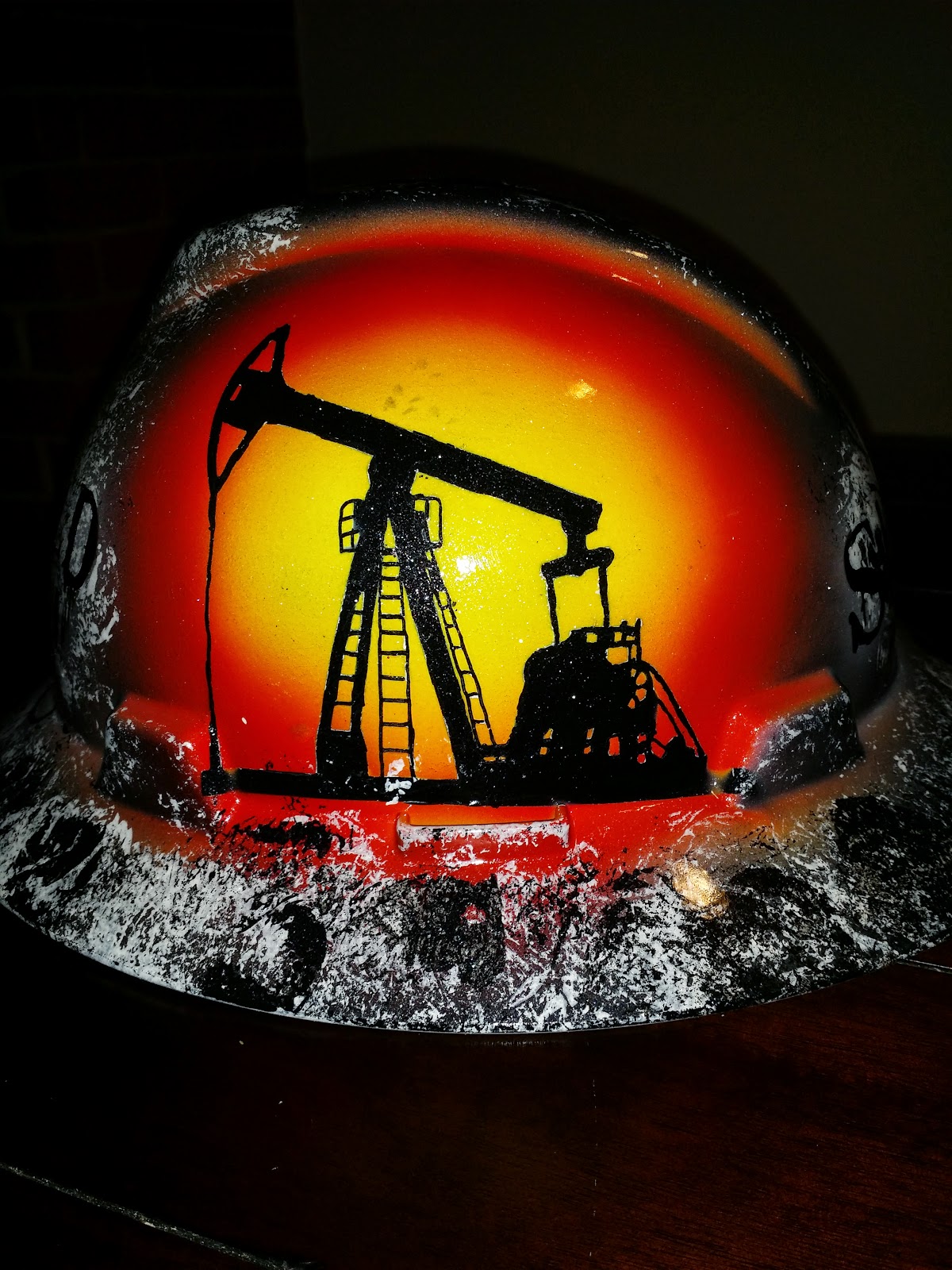 Zimmer DesignZ Custom Paint Oilfield Trash Custom Hard Hat kind of weekend