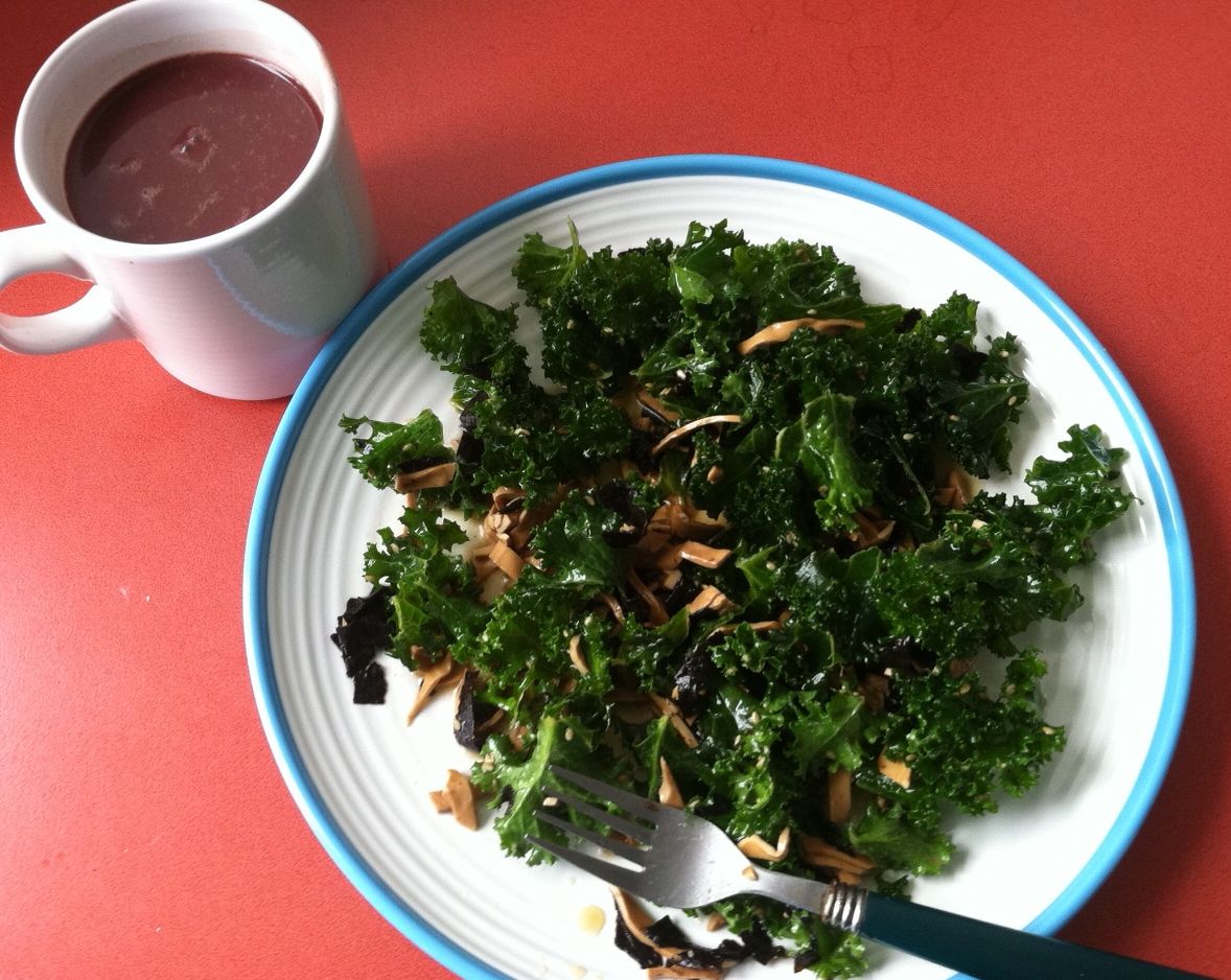 Café VegNews Asian Marinated Kale Salad
