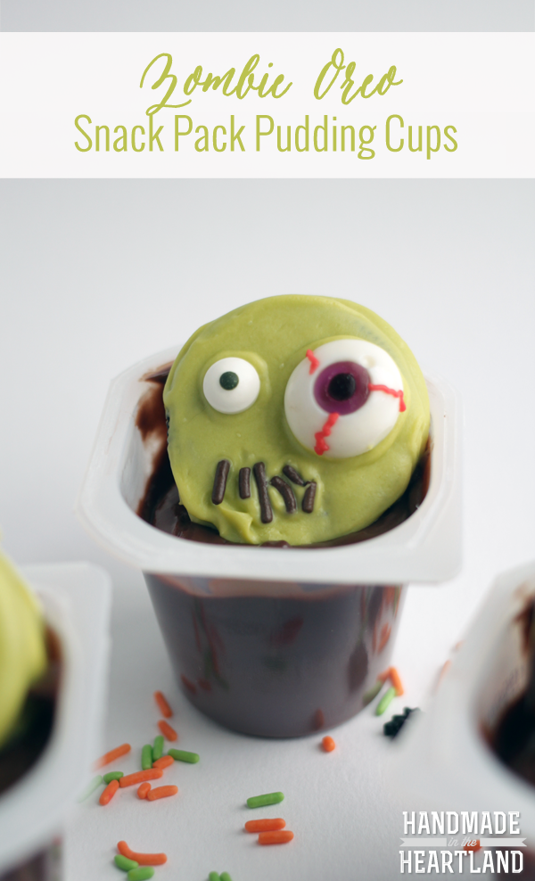 Zombie Halloween Pudding cups #Snackpackmixins #cbias #shop
