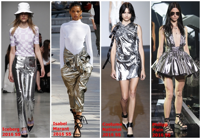 2016 SS Silver Fashion -1 cf. 2016 SS Loewe Silver Crocodile-Embossed Leather Trousers