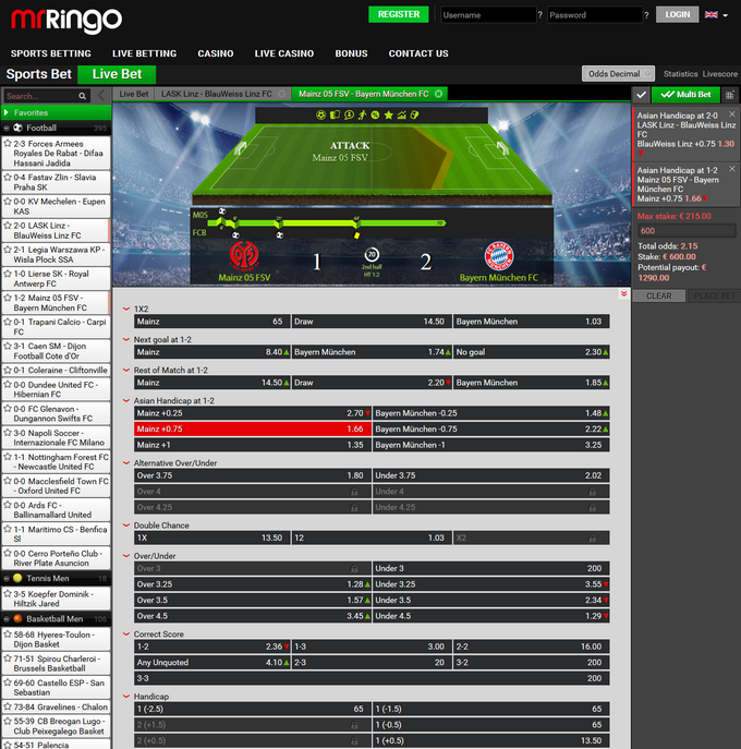 Mr Ringo Live Betting Mr Ringo Screen