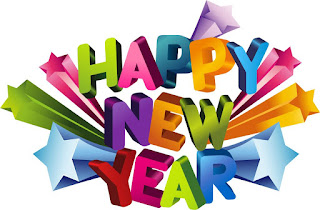 Happy New Year text with holiday background - 011