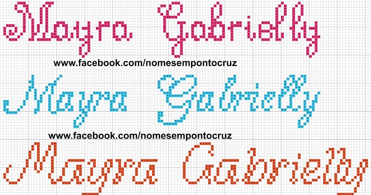 Gabrielly Em Ponto Cruz Gráficos de Nomes em Ponto Cruz: Nome Mayra Gabrielly em Ponto Cruz