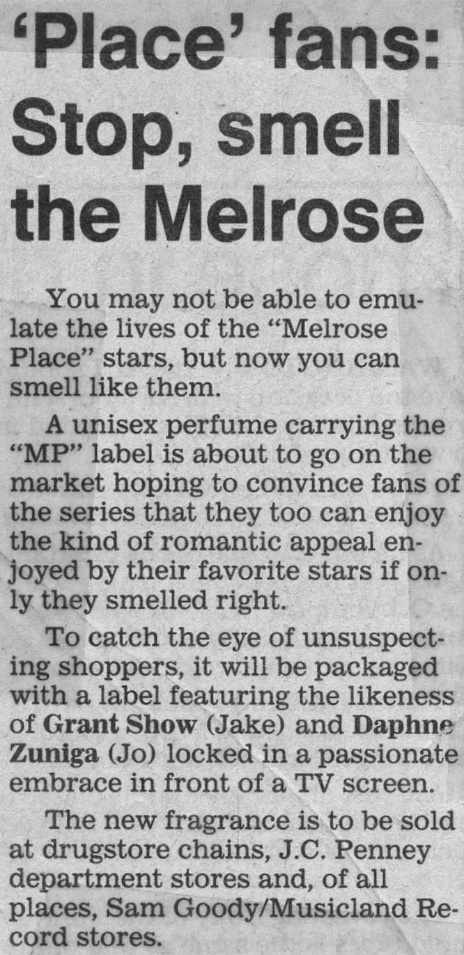 Melrose Place Place fans Stop, Smell The Melrose