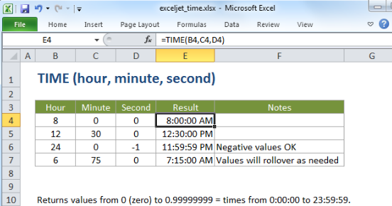 Rumus Menghitung Waktu Jam Menit Dan Detik Microsoft Excel