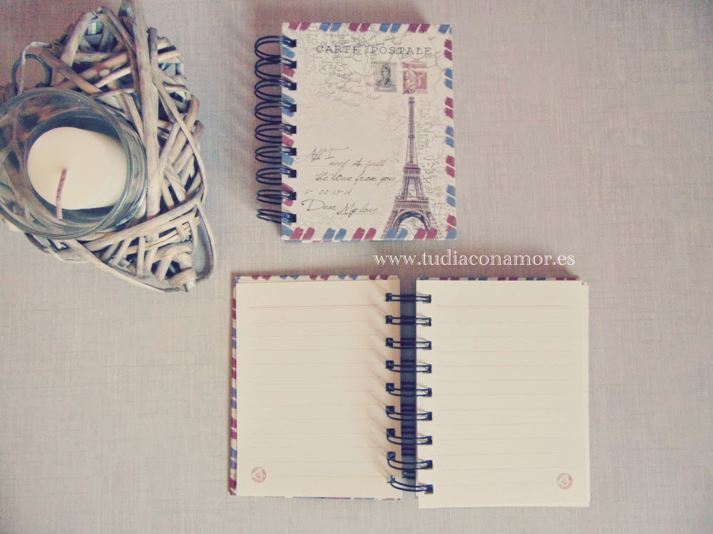 Papelería retro vintage libreta París Libreta de notas París con la Torre Eiffel el detalle perfecto para los invitados de vuestra boda