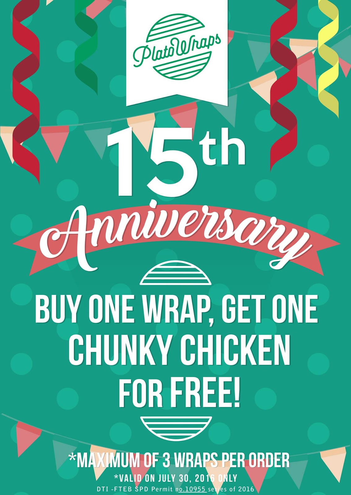 Plato Wraps Promo Buy One Get One (Buy 1 Get 1) Chunky Chicken Food