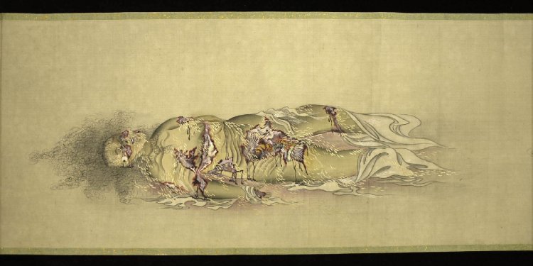 Kusozu-Body of a courtesan in nine stages of decomposition