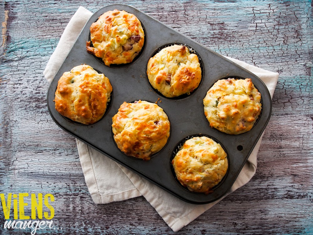 Viens manger... Muffins jambon, fromage et légumes