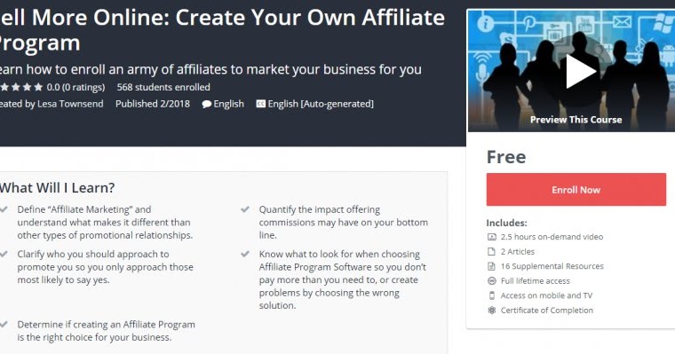 create your own affiliate program free