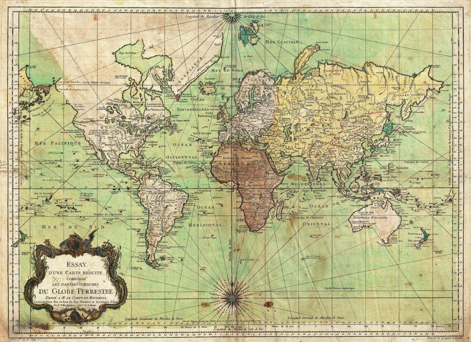 Ancient World Maps World Map 18th Century - Gambaran
