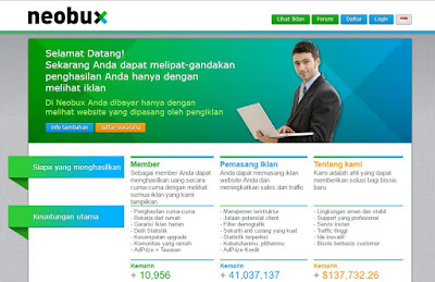 Halaman Utama Situs Neobux