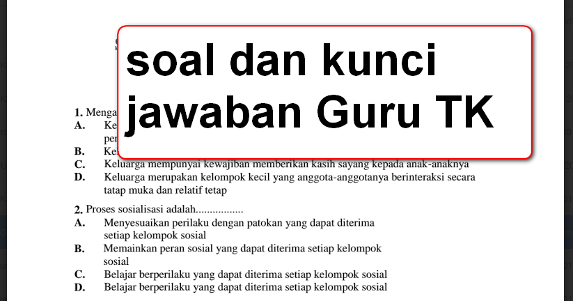 Contoh Soal Ukg Plus Kunci Jawaban Tk Jurus Soal Contoh Soal Ukg Plus Kunci Jawaban Tk Jurus Soal