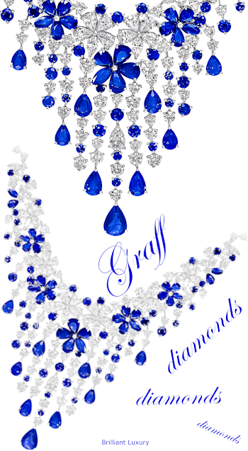♦Graff Carissa blue sapphire diamond necklace #pantone #jewelry #blue #brilliantluxury