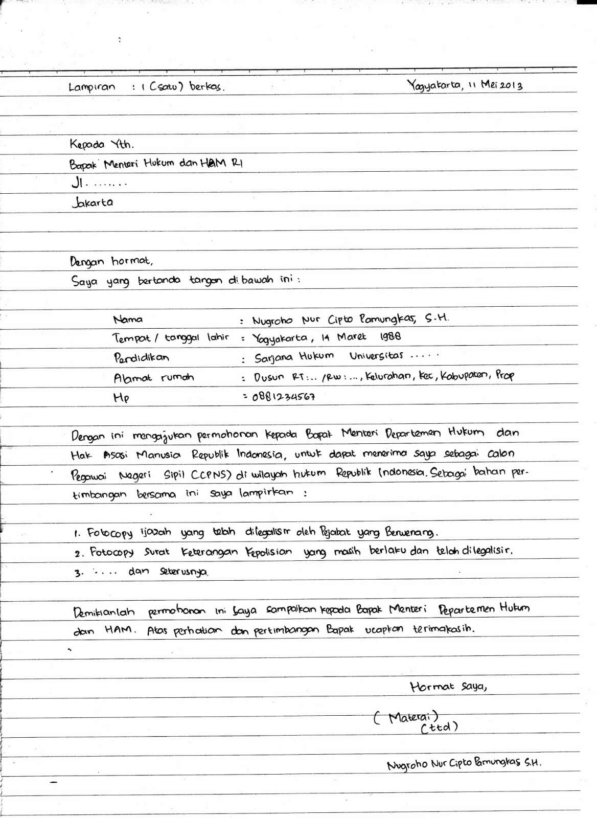 Contoh Surat Lamaran Kerja Guru Tulis Tangan Contoh Surat Lamaran Kerja Guru Tulis Tangan
