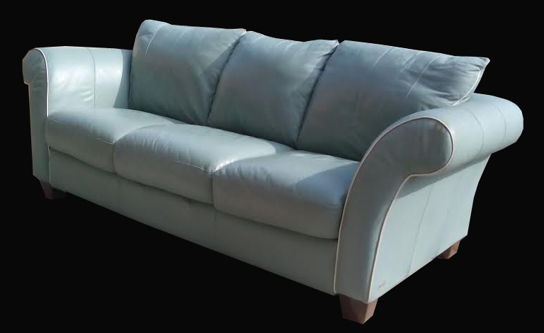 tiffany blue leather sofa