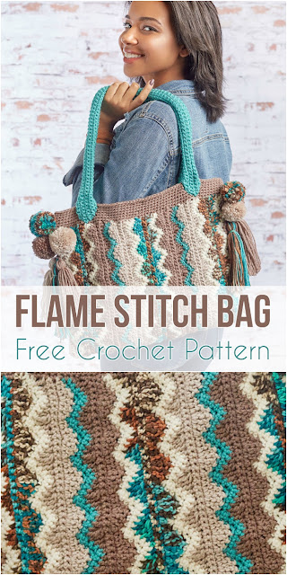 Flame Stitch Bag [Free Crochet Pattern]