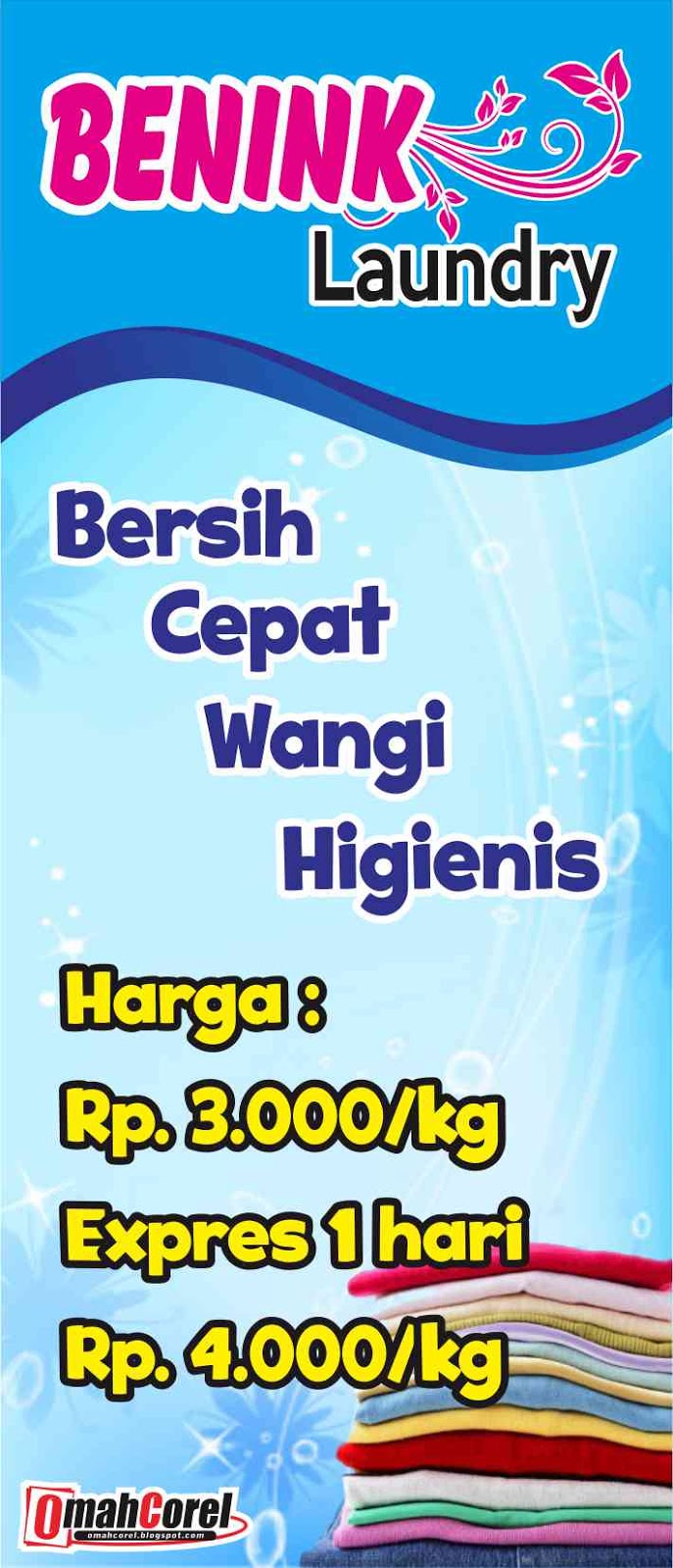  Desain  Banner  Benink Laundry  Vektor CDR Omah Corel