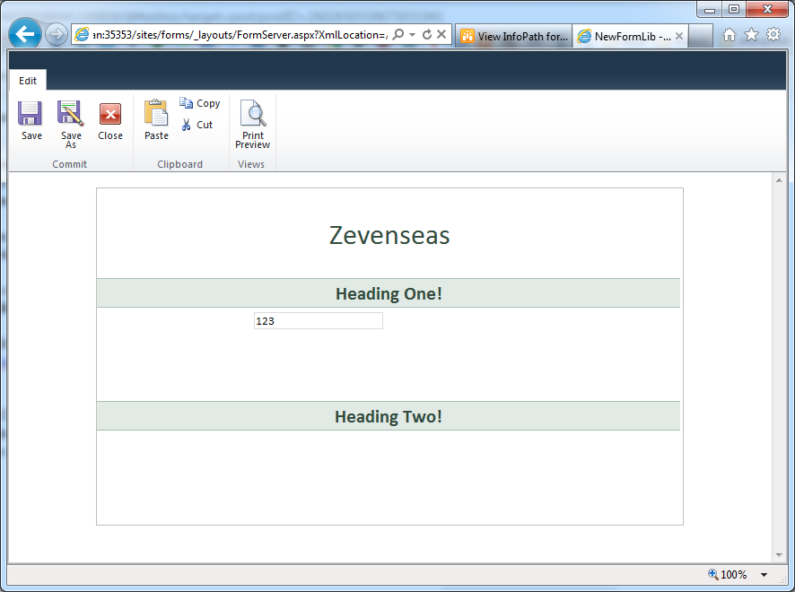 infopath web form